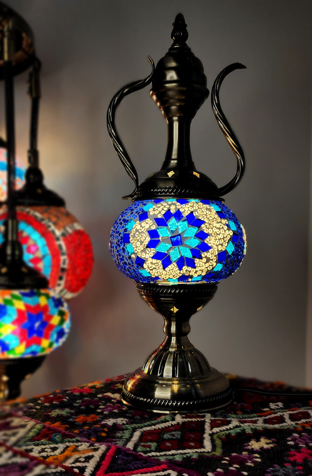 Turkish Mosaic Lamp - Blue Star Design