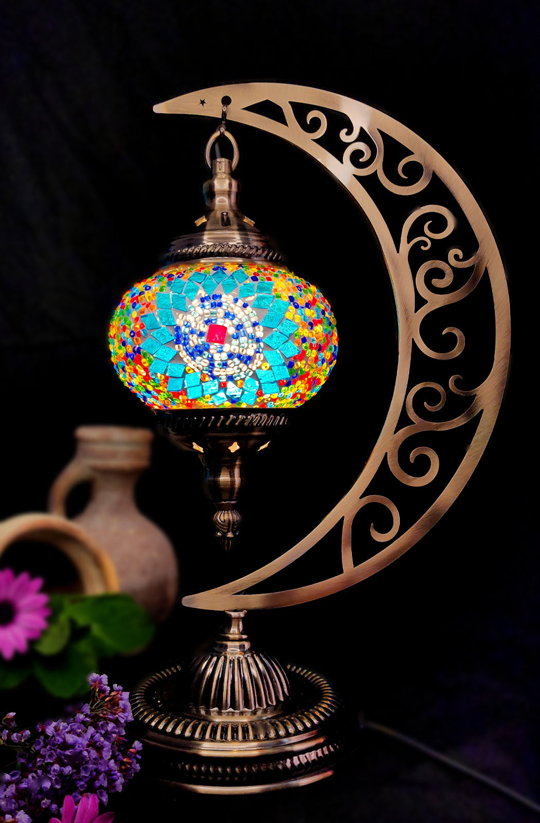 Turkish Mosaic Lamp - Blue Sun Multicolour