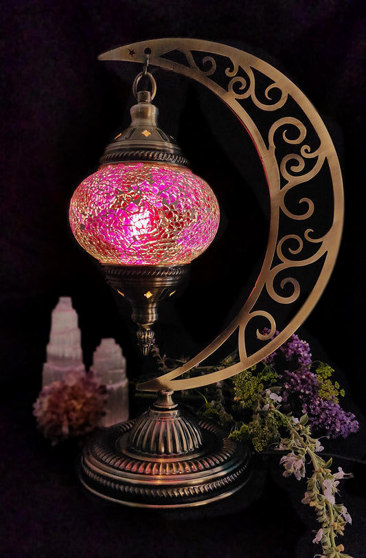 Turkish Mosaic Lamp - Crackle Pink Purple Limited Edition