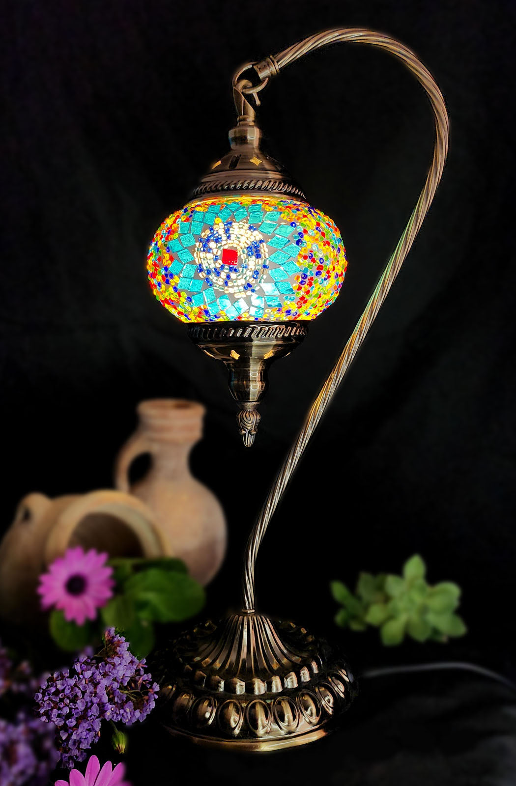 Turkish Mosaic Lamp - Blue Sun Multicolour