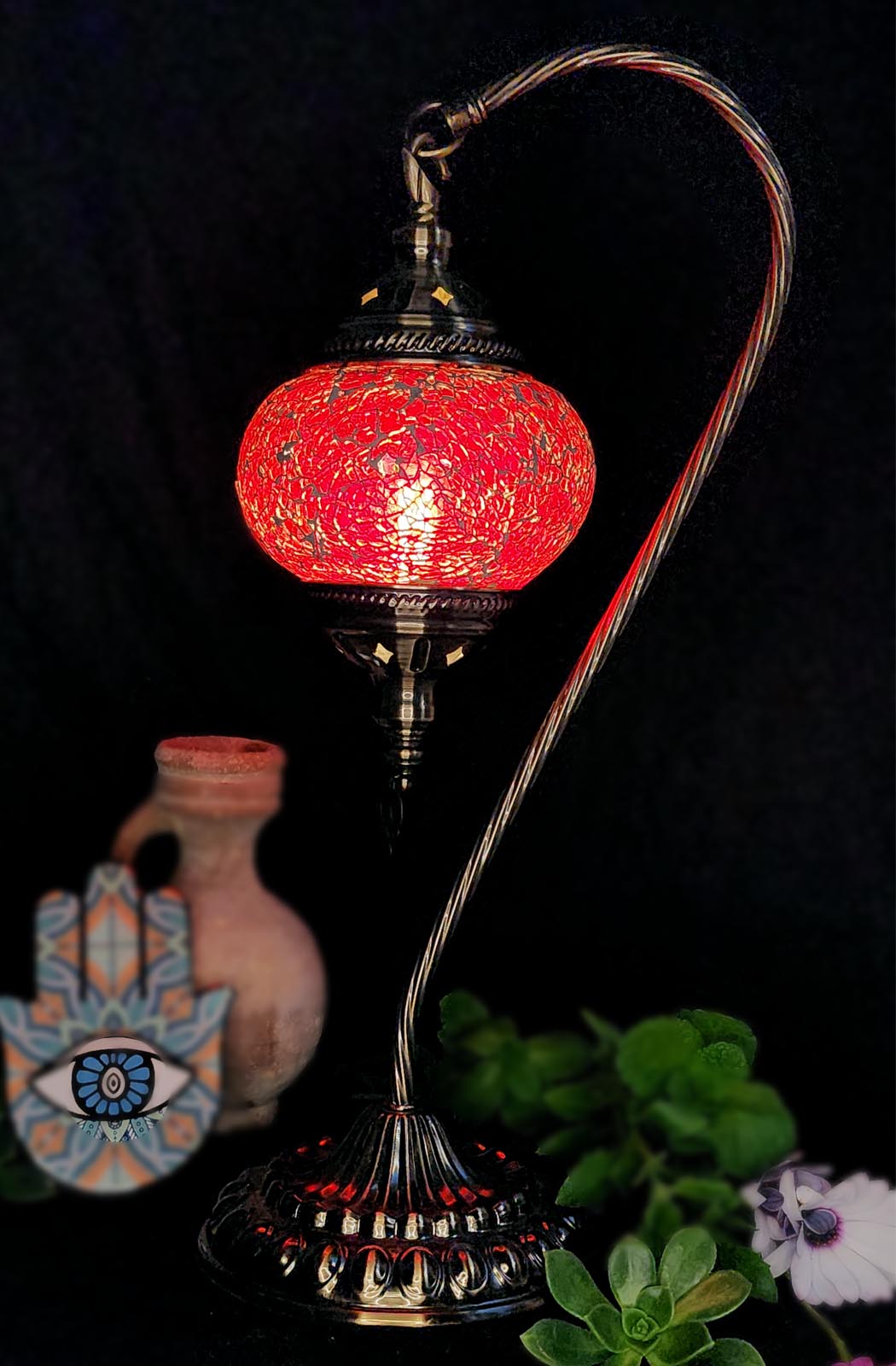 Turkish Mosaic Lamp - Crackle Red Limited Edition