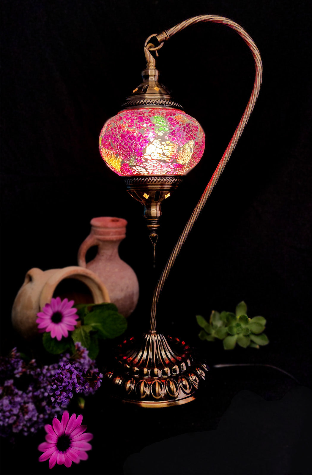 Turkish Mosaic Lamp - Crackle Purple Rainbow Limited Edition