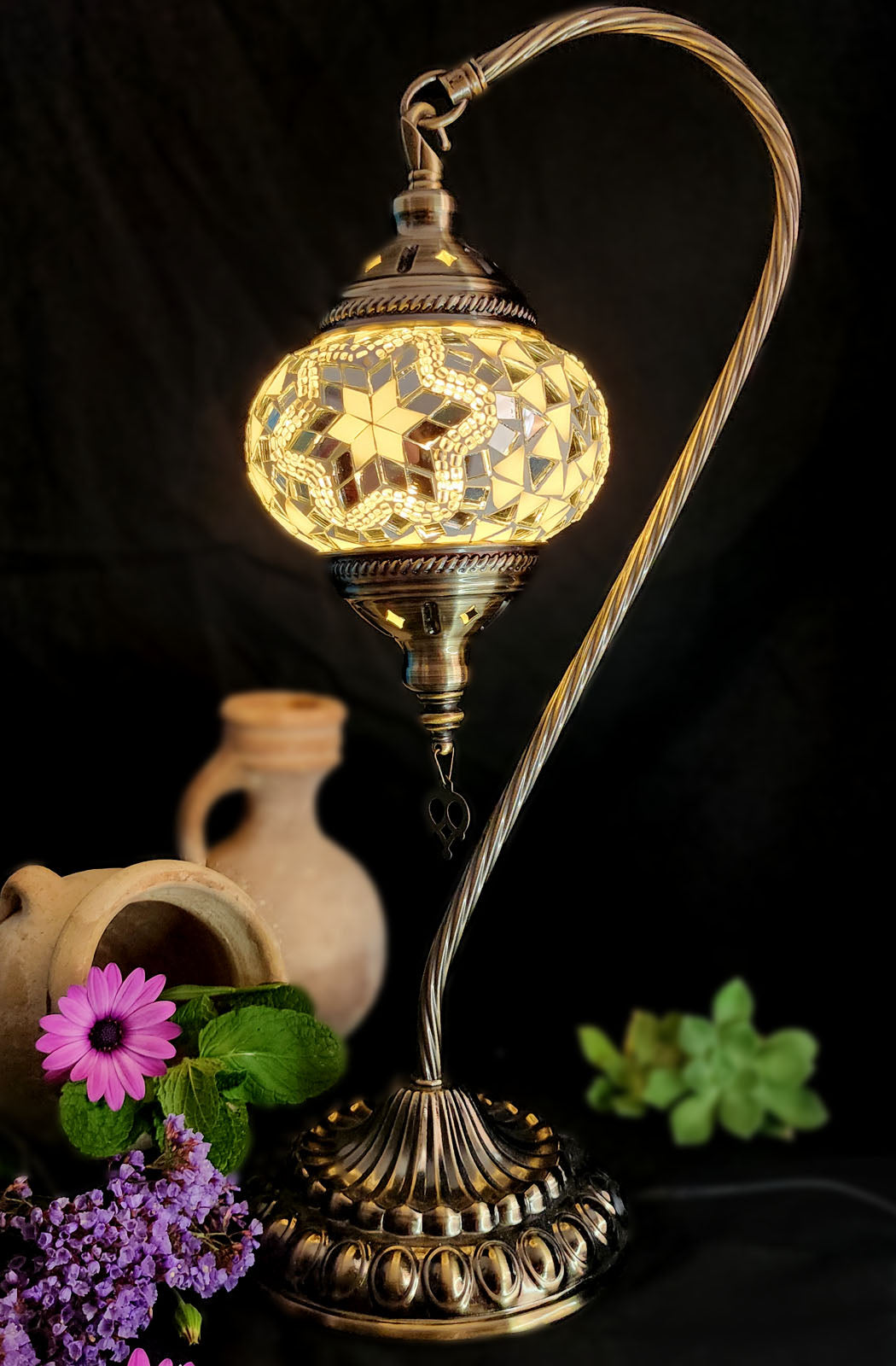 Turkish Mosaic Lamp - Crystal White Star