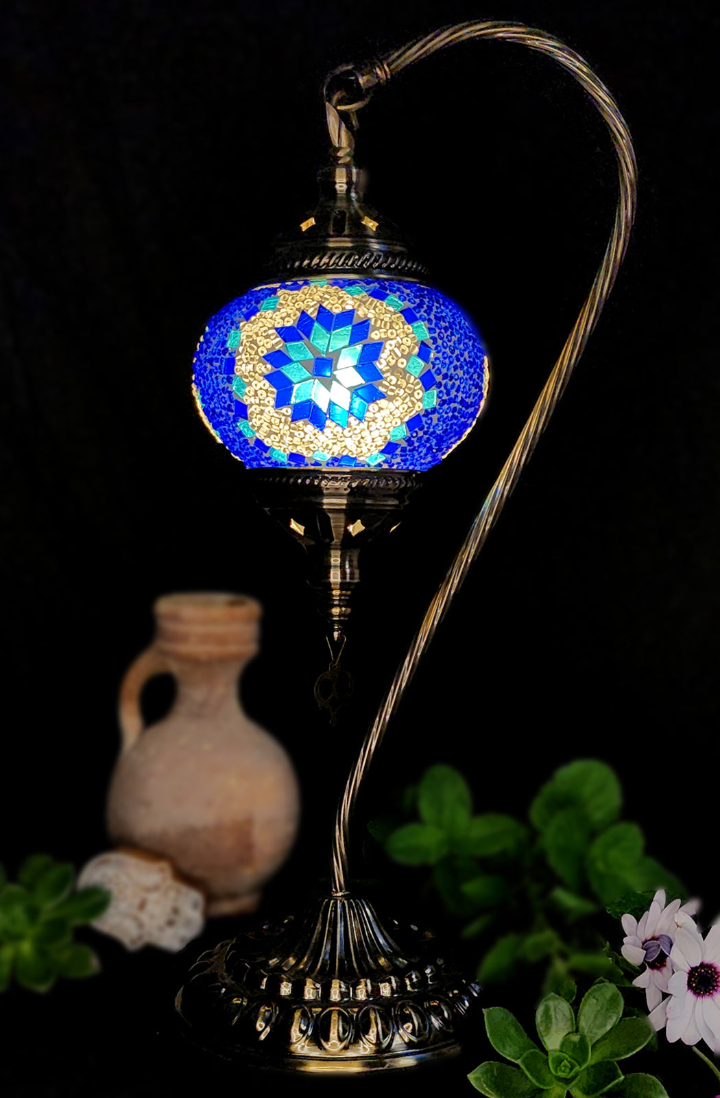 Turkish Mosaic Lamp - Blue Star Design