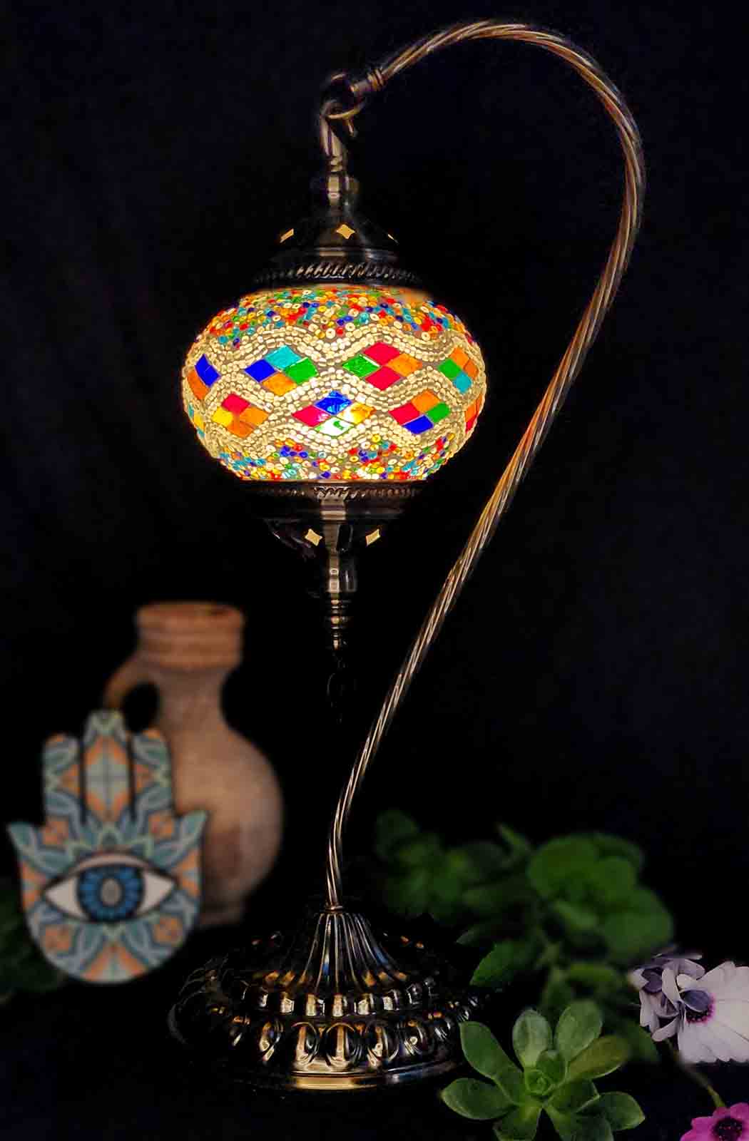 Turkish Mosaic Lamp - Multicolour Diamond True