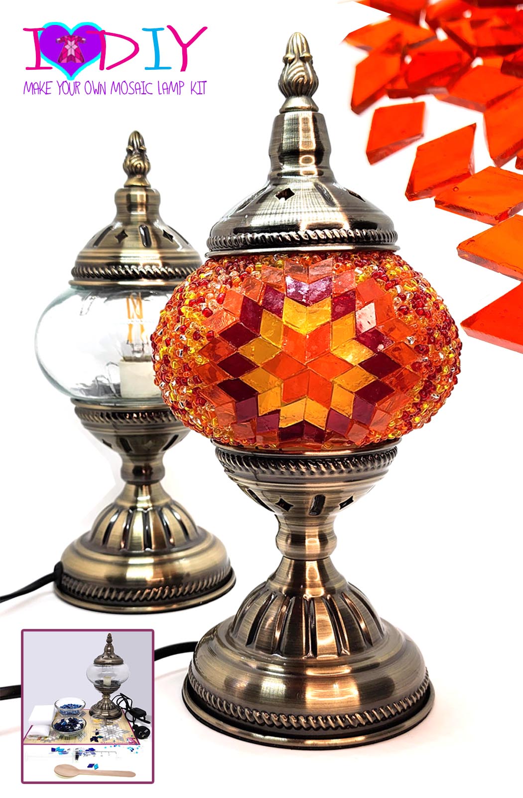Turkish Mosaic Lamp DIY Craft Kit - Buy 1 Get 50% off - Only untill 16th of December
