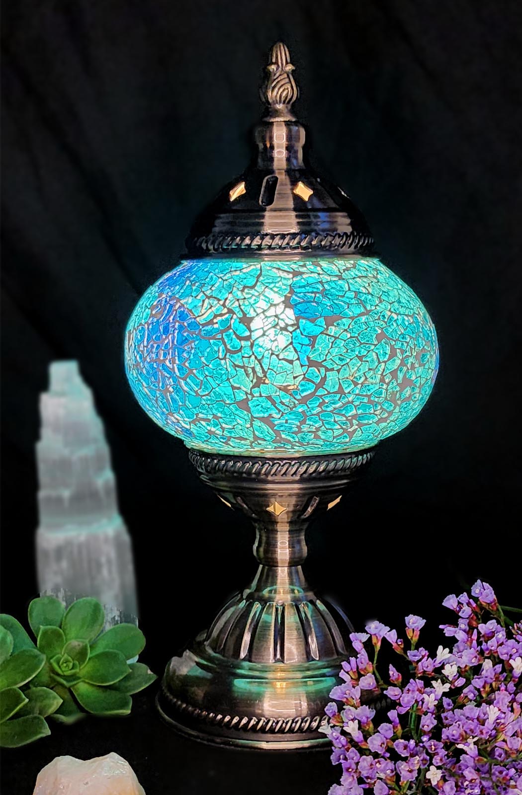 Turkish Mosaic Lamp - Crackle Blue Limited Edition