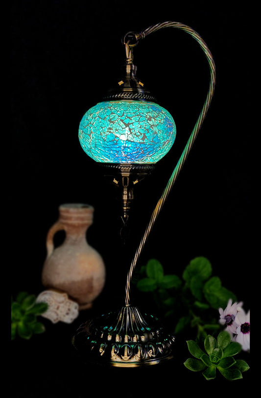 Turkish Mosaic Lamp - Crackle Blue Limited Edition