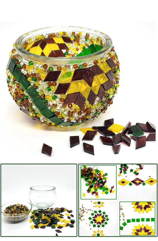 DIY Mosaic Tealight Craft Kit - Forest