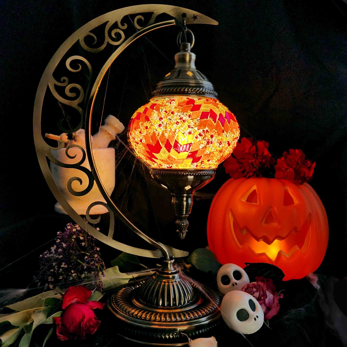 Turkish Mosaic Lamp DIY Home Craft Kit Portakali Orange