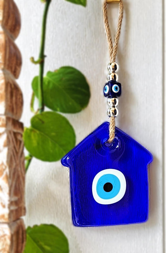 Evil Eye Wallhanging XL Blue Glass House