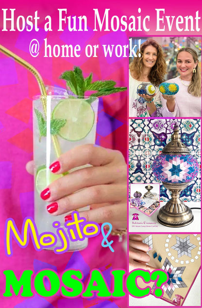 Mosaic Art and Craft Day - Make your Own DIY Mosaic Lamp Craft Kit Package Deal -Girls Night in
