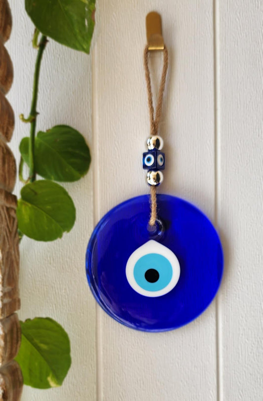 Evil Eye Wallhanging XL Blue Glass