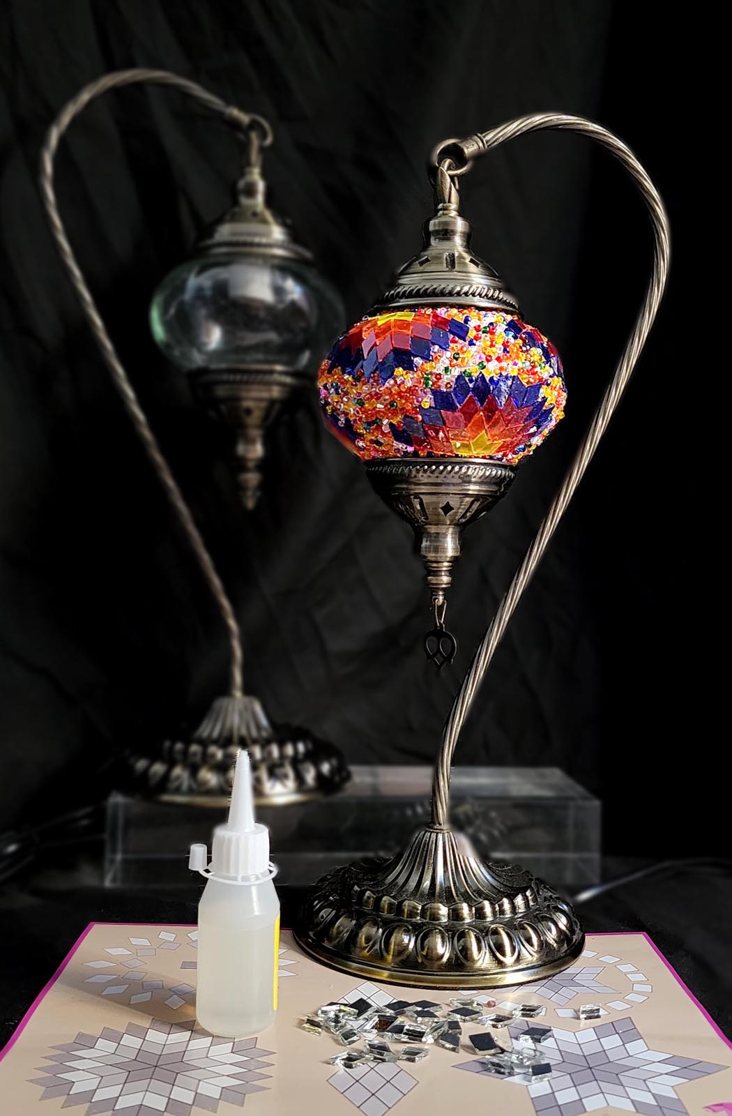 Turkish Mosaic Lamp DIY Craft Kit Swan Lamp - SALE ENDS 9th of Nov!!
