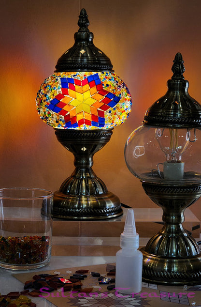 Mosaic Lamp DIY Home Craft Kit Multi Colour TILLY