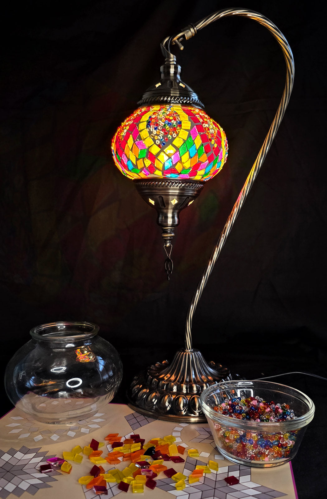 Turkish Mosaic Lamp DIY Home Craft Kit Zengin MultiColour