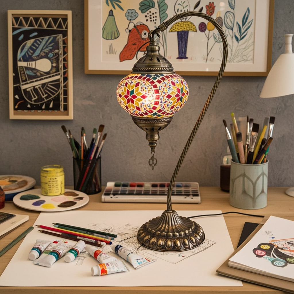 Turkish Mosaic Lamp DIY Craft Kit Swan Lamp - SALE ENDS 9th of Nov!!