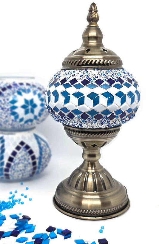Turkish Mosaic Lamp DIY Home Craft Kit Okyunus - Blue and White