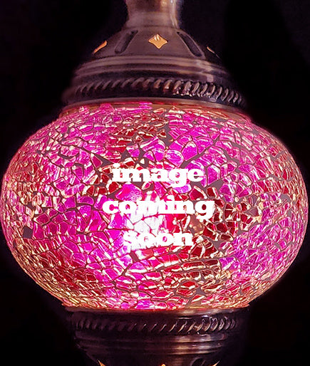 Turkish Mosaic Lamp - Crackle Pink Purple Limited Edition
