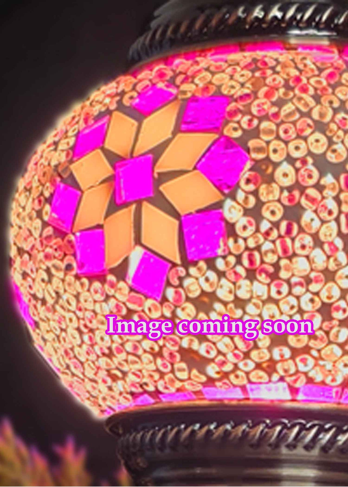 Turkish Mosaic Lamp - Pink Flowers