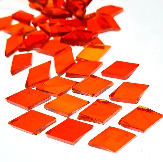 Diamond Mosaic Cut Glass - Orange