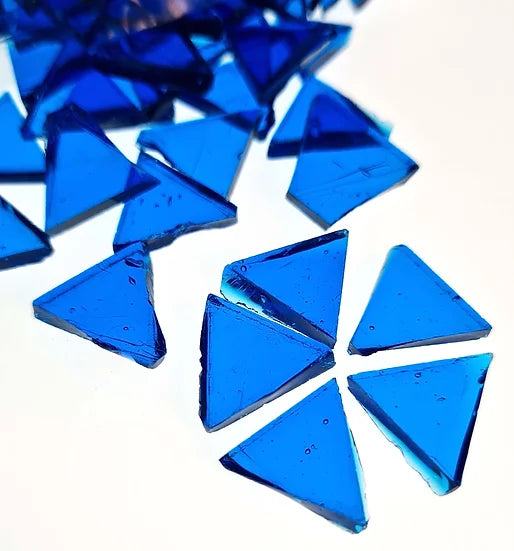Triangle Mosaic Cut Glass - Navy Blue