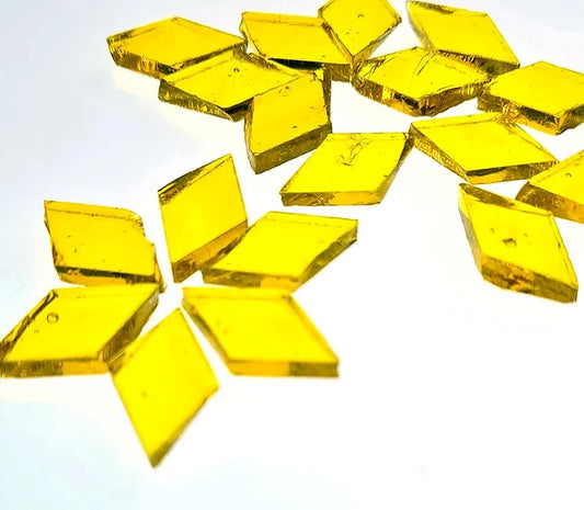 Diamond Mosaic Cut Glass -Yellow