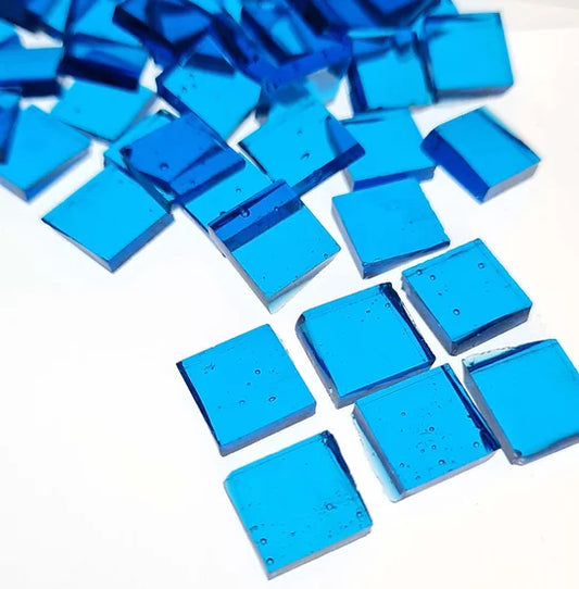 Square Mosaic Cut Glass - Aqua Blue