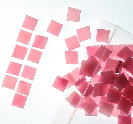Square Mosaic Cut Glass - Baby Pink Opaque