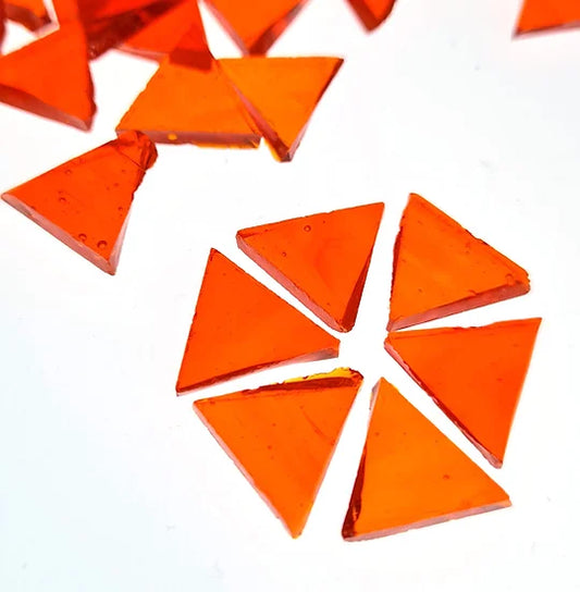 Triangle Mosaic Cut Glass - Orange