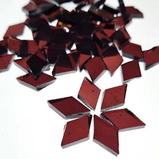 Diamond Mosaic Cut Glass - Maroon Brown
