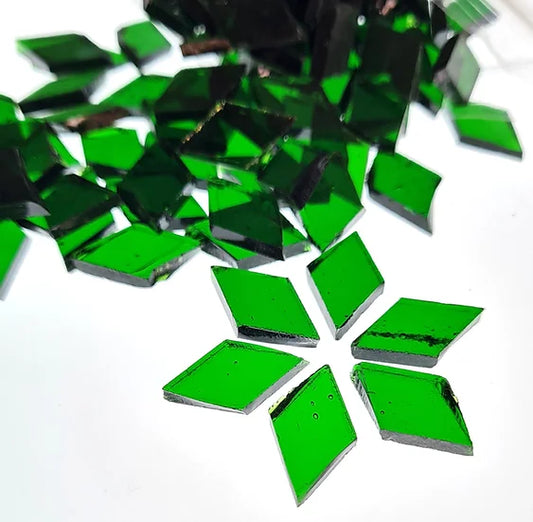 Diamond Mosaic Cut Glass - Dark Green