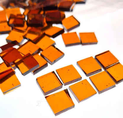 Square Mosaic Cut Glass - Amber